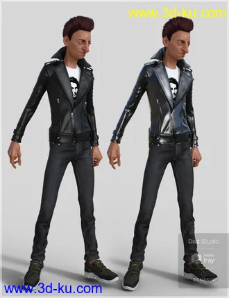3D打印模型Leather Jacket Outfit for Genesis 8 Male(s)的图片