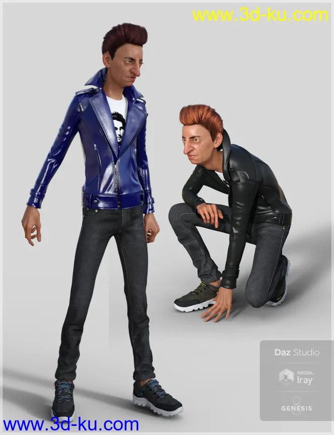 Leather Jacket Outfit for Genesis 8 Male(s)模型的图片7