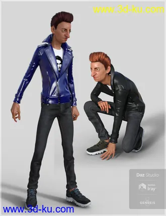 3D打印模型Leather Jacket Outfit for Genesis 8 Male(s)的图片