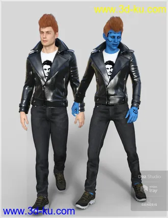 3D打印模型Leather Jacket Outfit for Genesis 8 Male(s)的图片