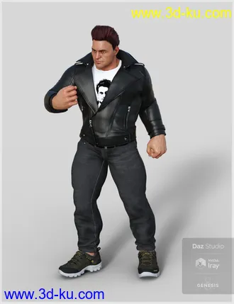 3D打印模型Leather Jacket Outfit for Genesis 8 Male(s)的图片