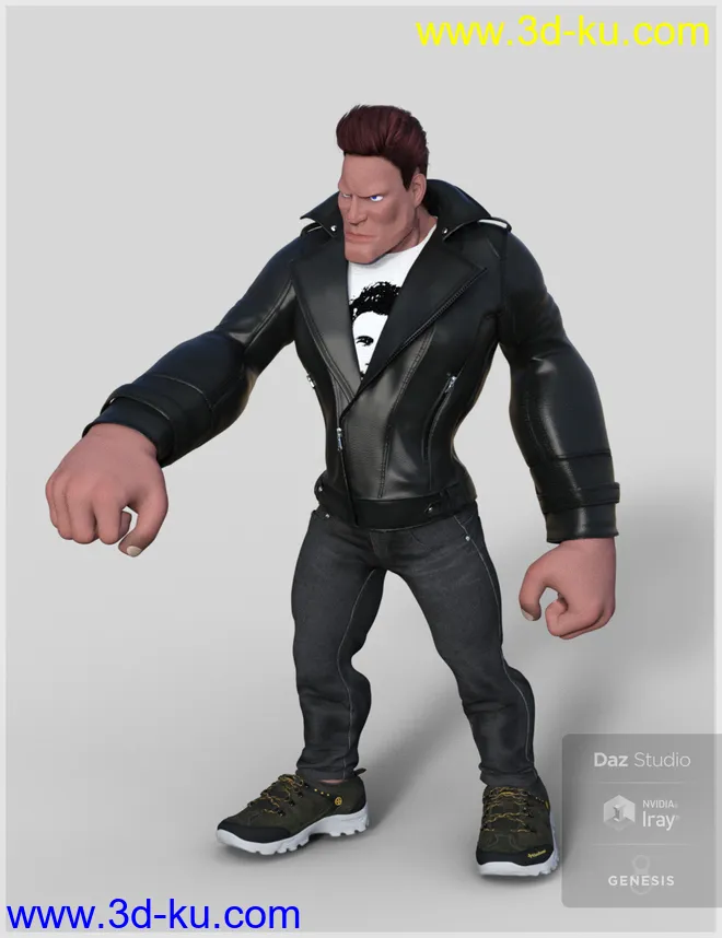 Leather Jacket Outfit for Genesis 8 Male(s)模型的图片10