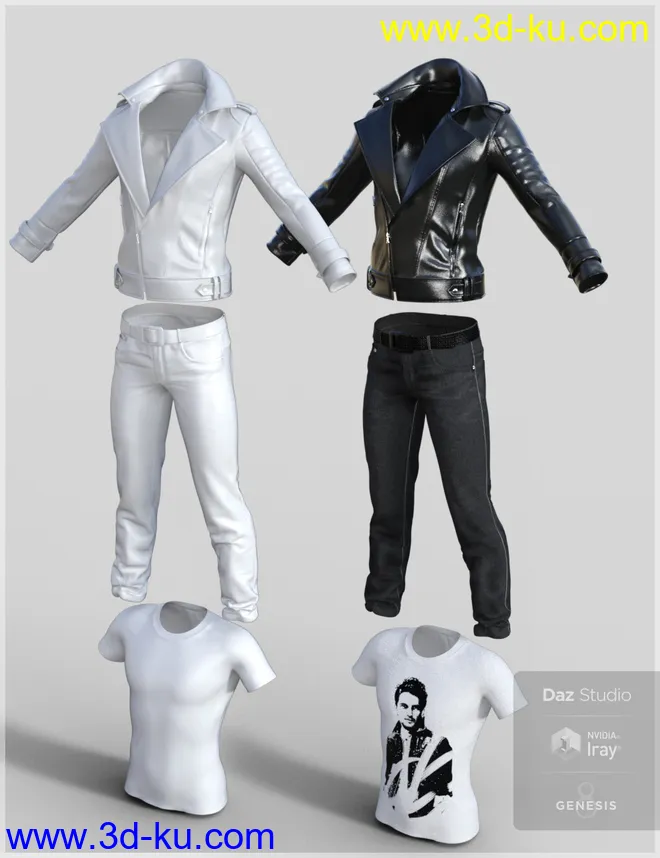 Leather Jacket Outfit for Genesis 8 Male(s)模型的图片12