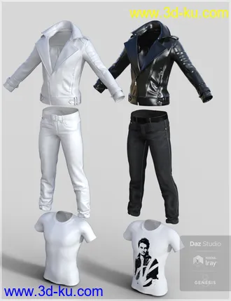 3D打印模型Leather Jacket Outfit for Genesis 8 Male(s)的图片