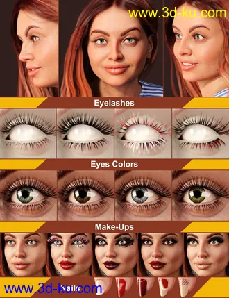 3D打印模型Lera HD plus Palette of Emotions Expressions的图片