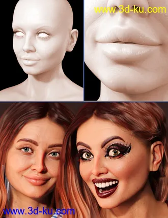 3D打印模型Lera HD plus Palette of Emotions Expressions的图片