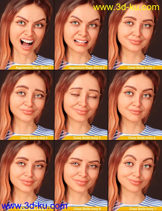 Lera HD plus Palette of Emotions Expressions模型的图片7