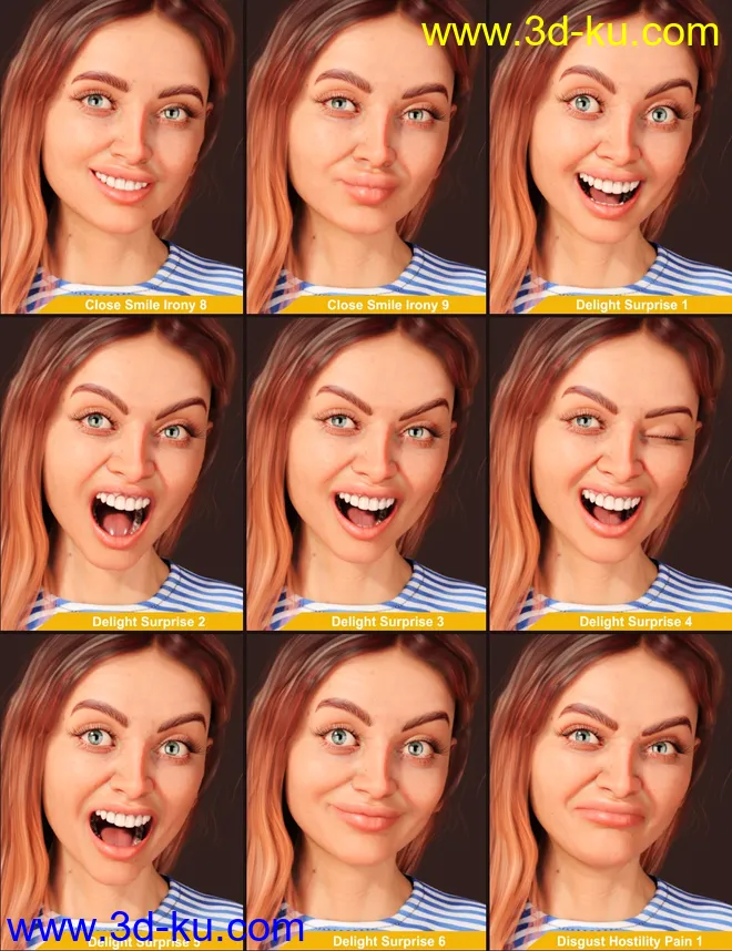 Lera HD plus Palette of Emotions Expressions模型的图片8