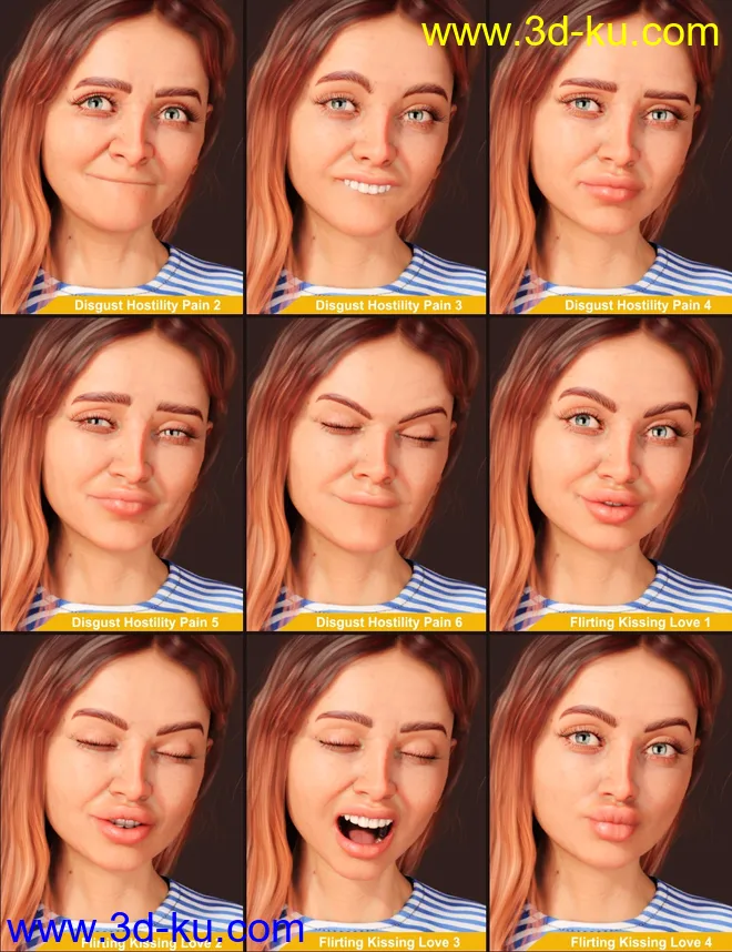 Lera HD plus Palette of Emotions Expressions模型的图片9