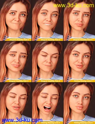 3D打印模型Lera HD plus Palette of Emotions Expressions的图片