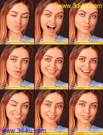 3D打印模型Lera HD plus Palette of Emotions Expressions的图片