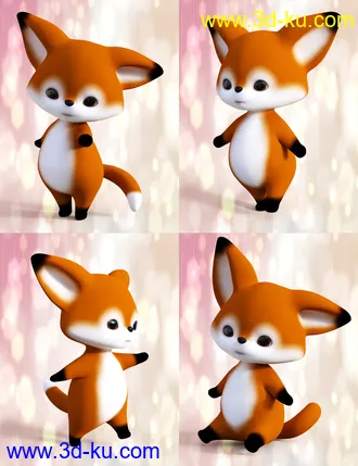 3D打印模型Little Fox Poses for Scamp The Fox by Lady Little Fox的图片