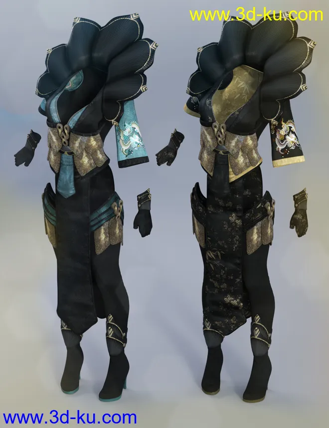 Lotus Maiden Outfit Textures模型的图片6