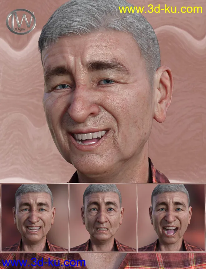 Lovable or Grumpy - Expressions for Genesis 8 Male and Floyd 8模型的图片1