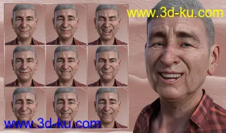 3D打印模型Lovable or Grumpy - Expressions for Genesis 8 Male and Floyd 8的图片