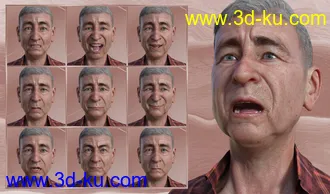 3D打印模型Lovable or Grumpy - Expressions for Genesis 8 Male and Floyd 8的图片
