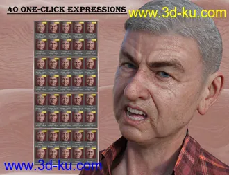 3D打印模型Lovable or Grumpy - Expressions for Genesis 8 Male and Floyd 8的图片