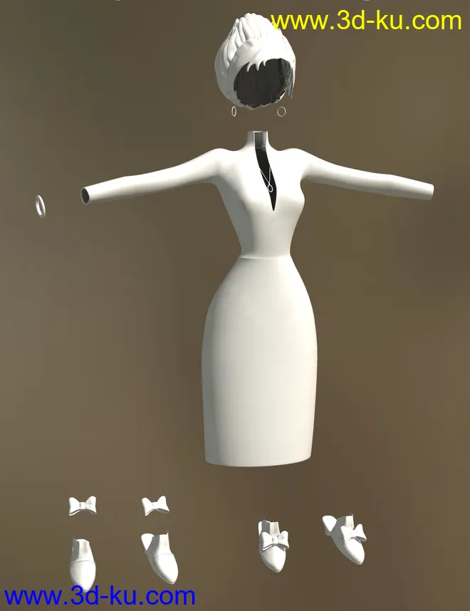 Low Cut Dress for Star!模型的图片7