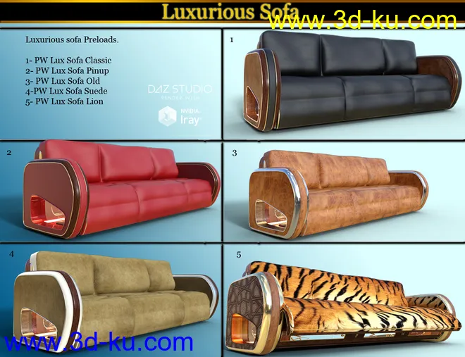 Luxurious Chair and Sofa模型的图片8