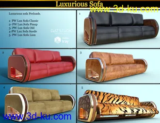 3D打印模型Luxurious Chair and Sofa的图片
