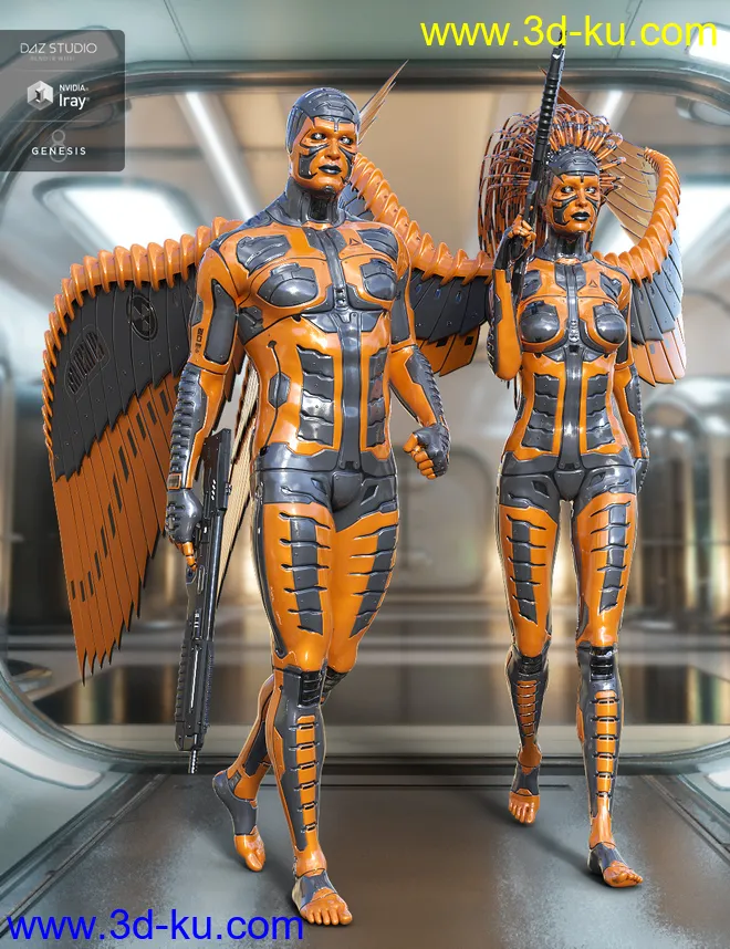 Mechtropolus Wings for Genesis 8模型的图片2