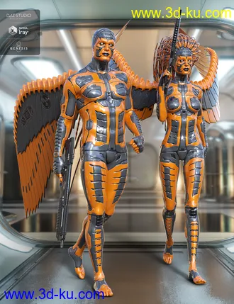 3D打印模型Mechtropolus Wings for Genesis 8的图片
