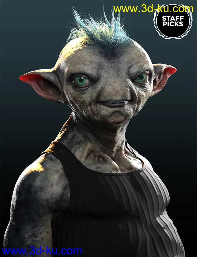 Mervin the Alien HD for Genesis 8 Male模型的图片1