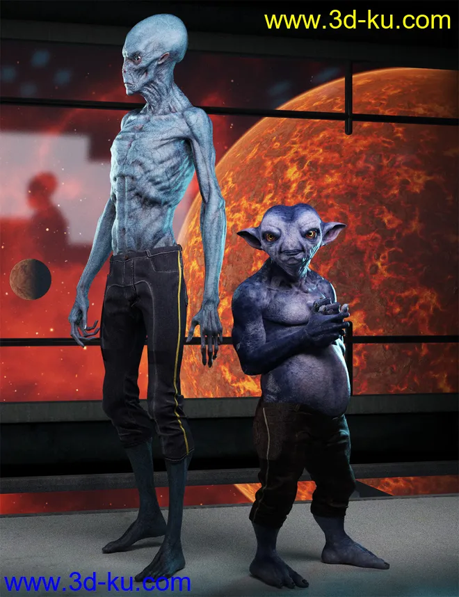 Mervin the Alien HD for Genesis 8 Male模型的图片3