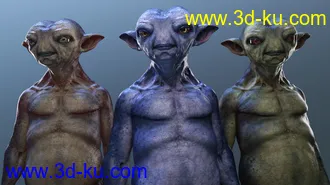 3D打印模型Mervin the Alien HD for Genesis 8 Male的图片