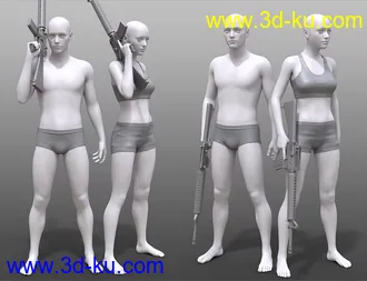 3D打印模型Military Action Poses for Genesis 8的图片