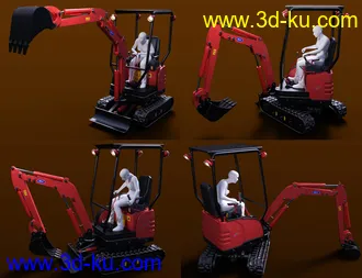 3D打印模型Mini Digger Excavating Poses for Genesis 8的图片