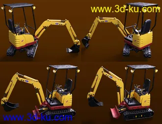 3D打印模型Mini Digger Excavating Poses for Genesis 8的图片