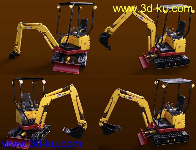 Mini Digger Excavating Poses for Genesis 8模型的图片7