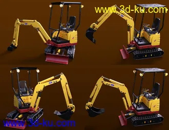 3D打印模型Mini Digger Excavating Poses for Genesis 8的图片