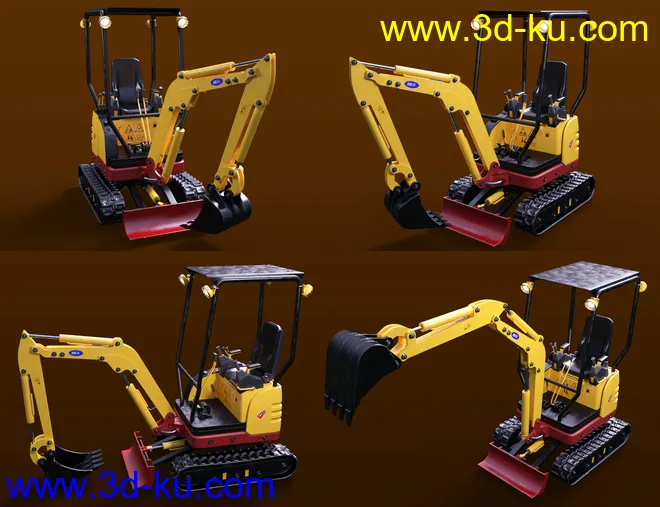 Mini Digger Excavating Poses for Genesis 8模型的图片8