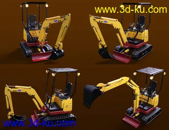 3D打印模型Mini Digger Excavating Poses for Genesis 8的图片