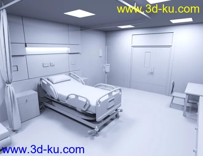 Modern Hospital Room模型的图片6