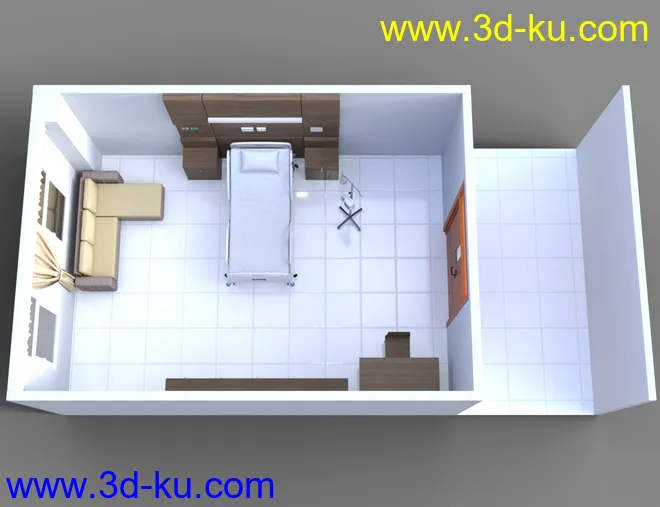 Modern Hospital Room模型的图片8