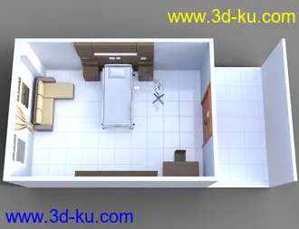 3D打印模型Modern Hospital Room的图片