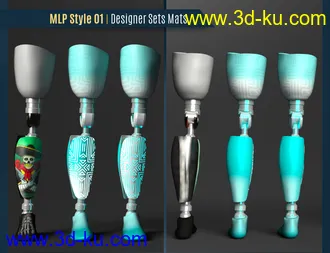 3D打印模型Modern Leg Prosthetic for Genesis 3 and 8 Male的图片