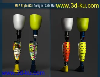 3D打印模型Modern Leg Prosthetic for Genesis 3 and 8 Male的图片