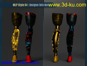 3D打印模型Modern Leg Prosthetic for Genesis 3 and 8 Male的图片