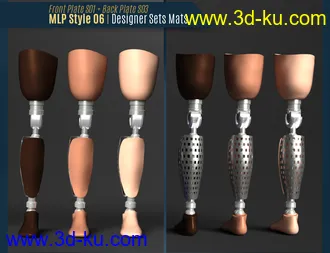 3D打印模型Modern Leg Prosthetic for Genesis 3 and 8 Male的图片