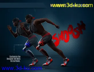 3D打印模型Modern Leg Prosthetic for Genesis 3 and 8 Male的图片
