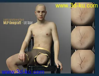 Modern Leg Prosthetic for Genesis 3 and 8 Male模型的图片12