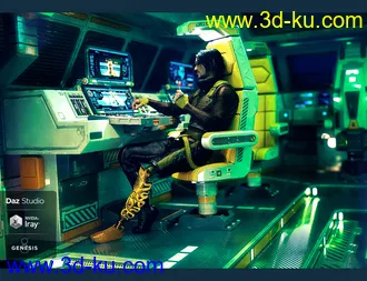 Modern Leg Prosthetic for Genesis 3 and 8 Male模型的图片16