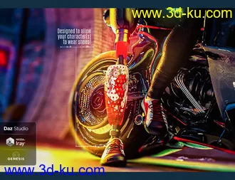 3D打印模型Modern Leg Prosthetic for Genesis 3 and 8 Male的图片