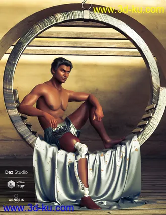3D打印模型Modern Leg Prosthetic for Genesis 3 and 8 Male的图片