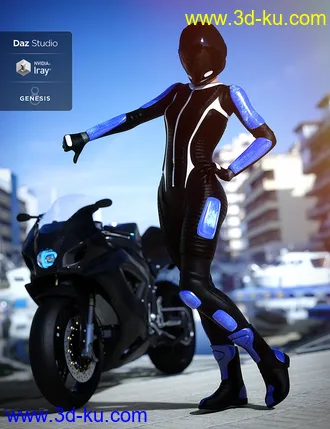 3D打印模型Motorbike Suit Outfit for Genesis 8 Female(s)的图片