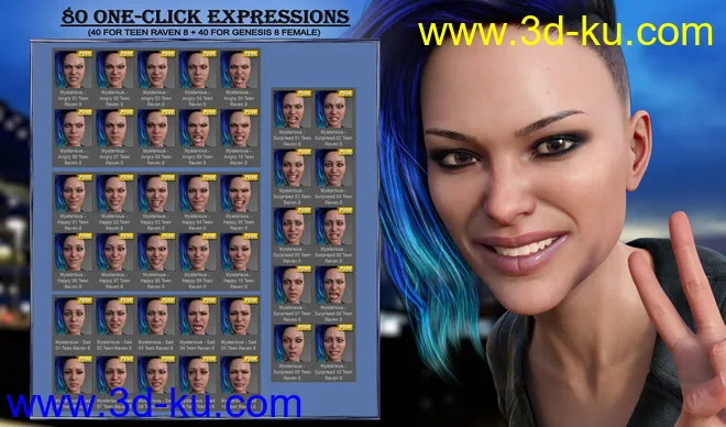 Mysterious - Expressions for Genesis 8 Female模型的图片6